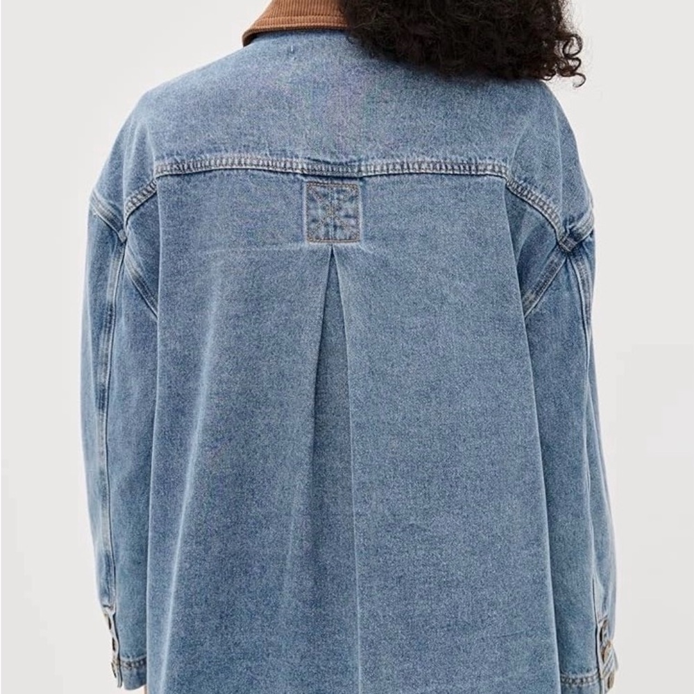 Lioness Blue Denim Jacket with Brown Corduroy Collar - Picture 4 of 5